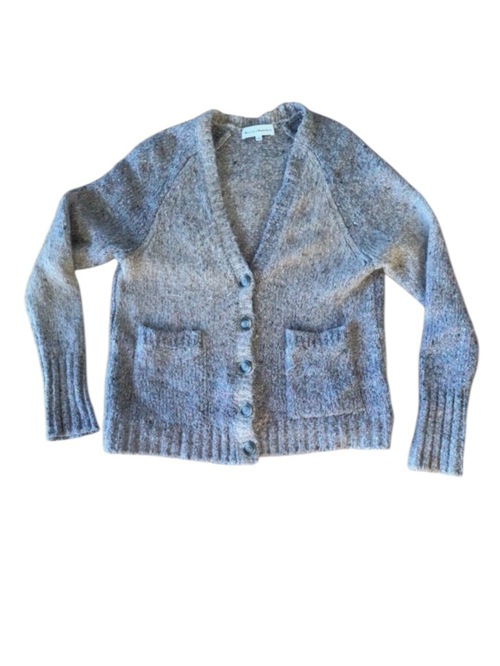 White + Warren Small Cotton Alpaca Blend Ombre Cardigan Sweater with Pockets